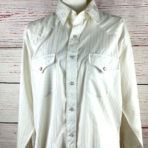 Vintage Corral West White Pearl Snap Western Shirt Large - Picture 2 of 6